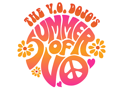 Logo for The V.O. Dojo’s Summer of V.O. 60s groovy hippie logo