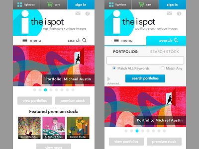 Website - The i Spot - Mobile Search branding illustration logo theispot website