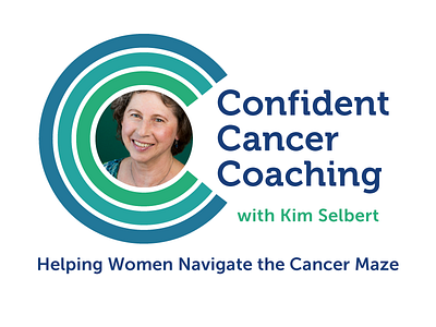 Logo for Confident Cancer Coaching - White branding cancer concentric logo museo