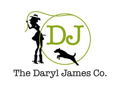 Logo for The Daryl James Company - Large branding commercial cowgirl logo rep terrier