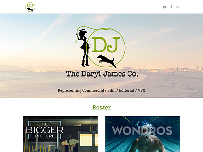 Website for The Daryl James Co. branding commercial cowgirl logo terrier website