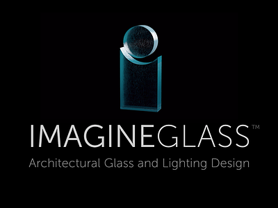 Logo for Imagine Glass 3D branding glass icon imagine glass logo