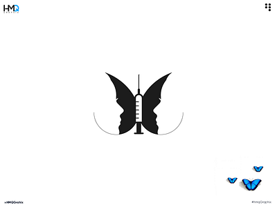 Minimal Modern logo butterfly Concept attractive logo brand branding branding design business logo butterfly butterfly logo design logo graphic design hmqgraphix identity design logo logo mark minimalist logo modern logo syringe