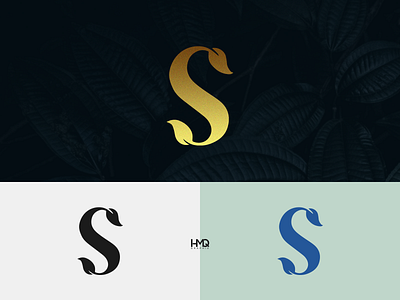 S leaf Minimal modern monogram