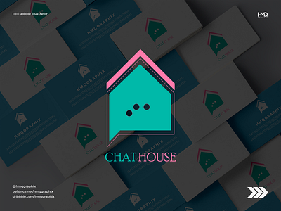 Chat house minimalist modern business logo