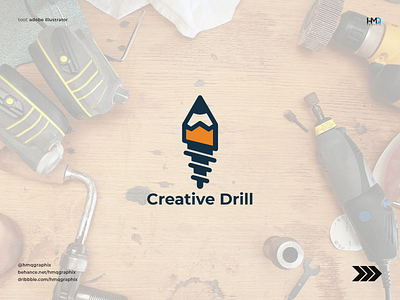 Creative drill Minimalist modern Business logo design attractive logo brand identity branding business business logo creative creative logo design logo drill logo hmqgraphix logo logo design branding logo sketch logotype marketing minimalist logo modern logo pencil logo sketch wordmark