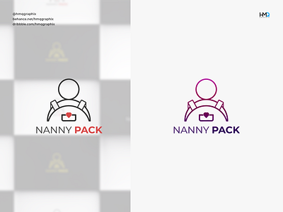 Nanny Pack Minimal Modern logo design brand identity branding business logo design logo gradient graphic design hmqgraphix lettering logo idea logo inspiration logo inspirations logotype minimalist logo modern logo nanny logo pack pack logo package