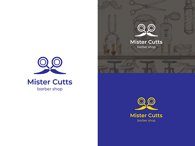 Mister Cutts Minimal modern Barber Logo design