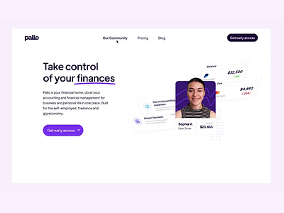 Homepage Hero: Pallo figma interactive finance fintech hero design homepage integration animation interaction interactive landing page saas saas landing page ui ux web design website