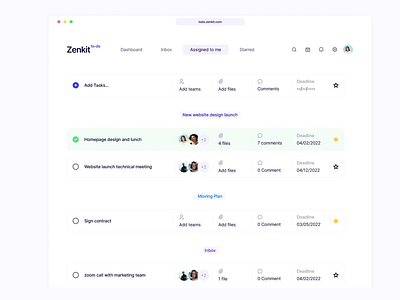 Task Management Dashboard: Zenkit clean dashboard interactive kanban management product design productivity project management saas schedule task task management tasks ui ux web app