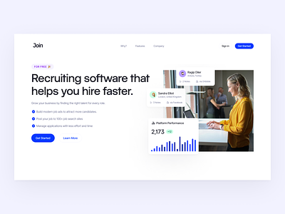 Landing Page: Join careers employment hire hiring home page hr job landing landing page recruit recruitment ui web web design website