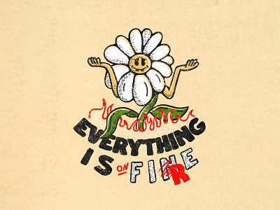 Everything is "fine" design fire global warming illustration nature procreate wildfire