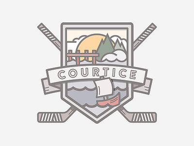 Family Crest boat cottage crest family hockey landscape water