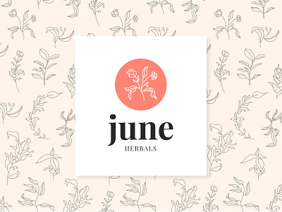 June Herbals WIP brand identity branding design flowers illustration logo natural nature