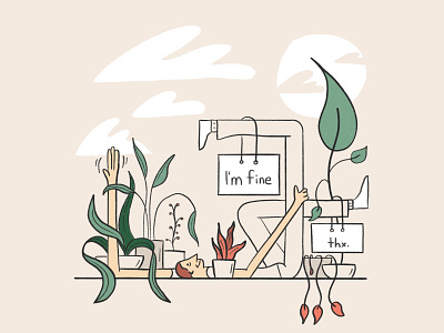 I'm fine, thanks! illustration limbs nature plants portrait procreate relax