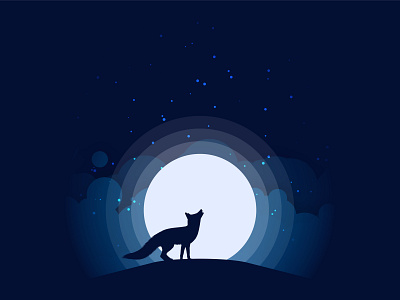 Foxy moonlight adobe illustrator creative illustration illustrator tutorial vector