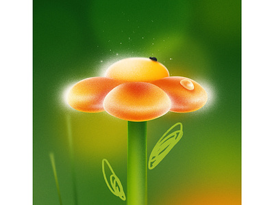orange flower ❀ 2d design digitalart flower graphic design illustration orange painting photoshop spring