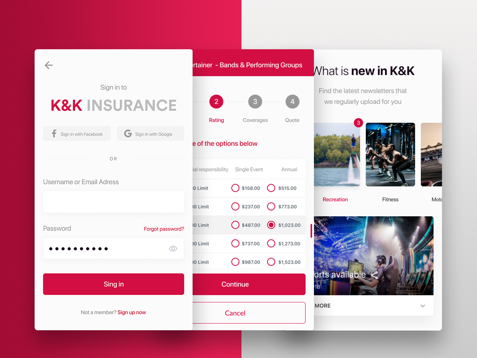 K&K Insurance App by Juan Iglesias on Dribbble