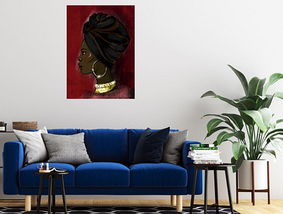 Gold. ONE SOUL Series. Illustration interior portrait printed