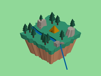 Isometric Floating 3d Island adobe illustrator digital art graphic design illustration isometric isometric art isometric illustration isometry