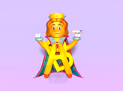 king ABC Letter Land 3d 3d animation 3d art 3d artist 3d modeling characterdesign design illustration