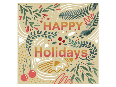 Happy Holidays illustration christmas design holidays illustration typography xmas xmas card
