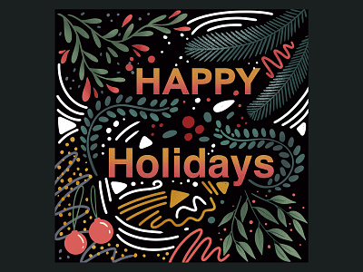 Happy Holidays card christmas design holidays illustration typography xmas xmas card