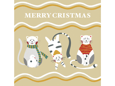 Christmas cats card cat cats christmas design holidays illustration new year typography xmas xmas card