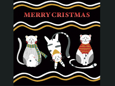 Christmas cats card cat cats christmas design holidays illustration new year typography xmas xmas card
