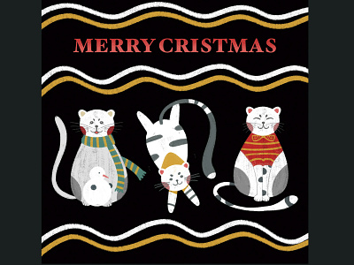 Christmas cats card