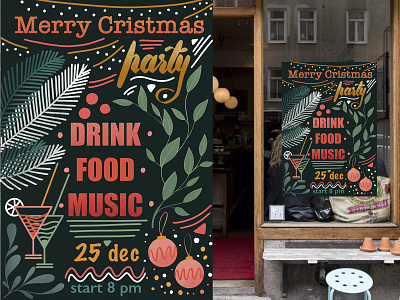 Christmas poster christmas design holidays illustration new year poster typography xmas xmas card