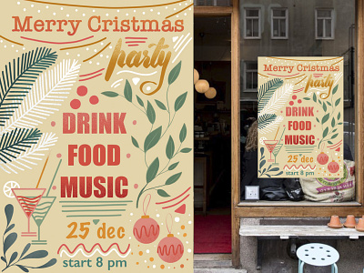 Christmas poster christmas design holidays illustration new year poster typography xmas xmas card