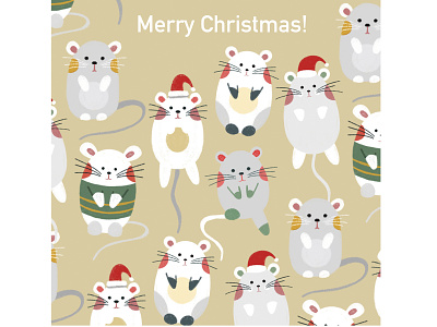 Christmas and mouses christmas design holidays illustration mouse new year typography xmas xmas card