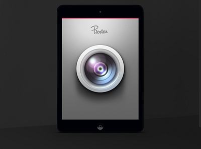 Photo Edit Application camera gray ipad iphone lens photo app photo editor skeuomorphism ui design