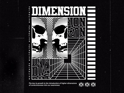 "Dimension" T shirt Streetwear Design vintage