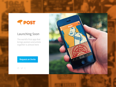 Post Landing Page app landing page post post app sign up