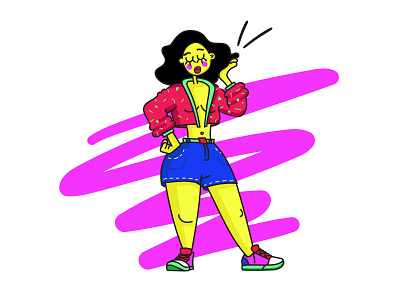 Strike a pose #80s 2d design 80s character design colorclashing design flat illustration strikeapose vector