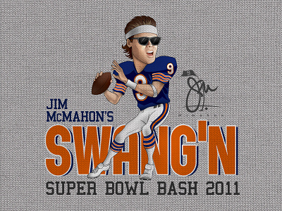 Jim McMahon's Super Bowl T-Shirt Illustration chicago bears illustration jim mcmahon merchandise super bowl