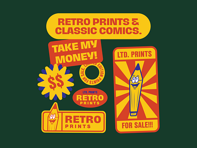Retro Prints Logo and Stickers