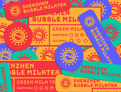 Shenzhen Bubble Milktea (Unused Mark) brand identity branding branding concept branding design freelance designer icon logo logo challenge logo design milk tea stickers visual identity