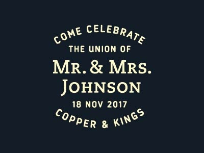 Mr. & Mrs. Johnson badge custom design identity lettering lockup logo logotype modern type typography wedding