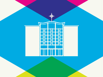 Our Lady of Lourdes Directory Cover color building vector illustration drawing ky kentucky louisville st. matthews cathomic cross christianity christian parish church