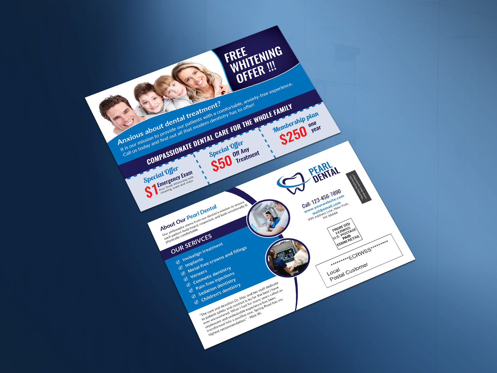Dental Services Postcard Template Eddm By Mosharf Hossen On Dribbble