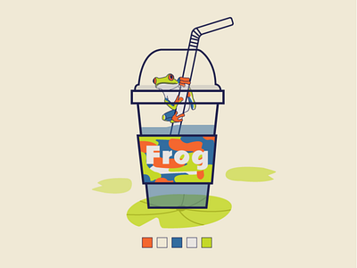 FROG brand drink flat flat design frog illustration vector vector design