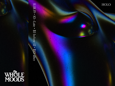 Whole Moods club dance disco flyer holographic house music parody render techno texture
