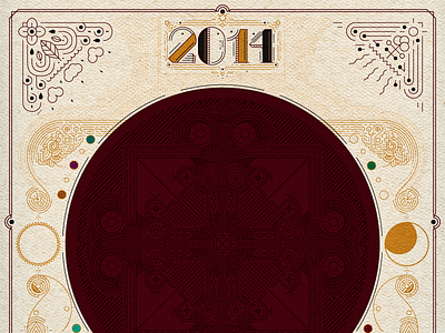 Calamandala 2014 calendar drawing line