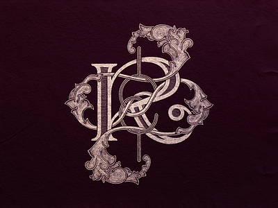 S&R Monogram branding folk illustration lettering monogram music ornate scrolls type victorian