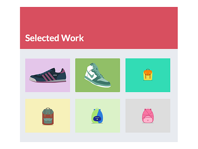 Website Redesign Component - Selected Work portfolio sketch app web design