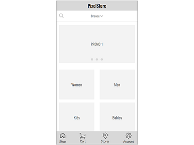 Mobile Ecommerce App - Homepage app ecommerce mobile sketch app wireframe