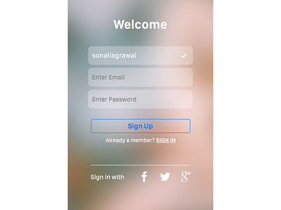 Daily UI Day #001 - Sign Up 001 app challenge dailyui mobile signup sketch ui ux